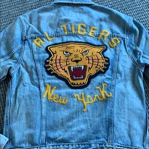 Men’s vintage Polo denim varsity jacket!!!